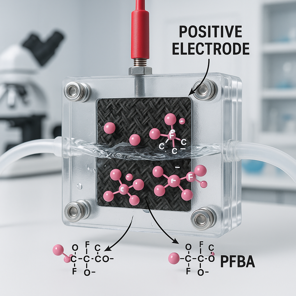 Effiziente Entfernung kurzkettiger PFAS aus Wasser durch neues elektrochemisches Verfahren