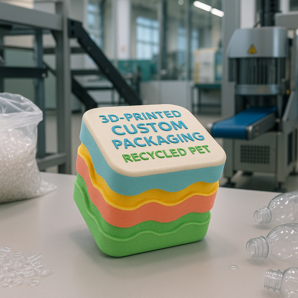 Nachhaltige Logistik mit passgenauen 3D-gedruckten Verpackungen aus recyceltem PET
