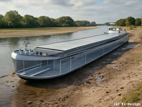 Leichtbau mit Aluminiumschaum für Frachtschiffe zur Verbesserung der Binnenschifffahrt bei Niedrigwasser